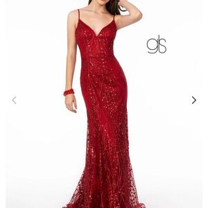 Red Sequin Prom Dress by Elizabeth K NWT